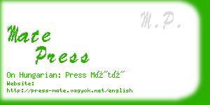 mate press business card